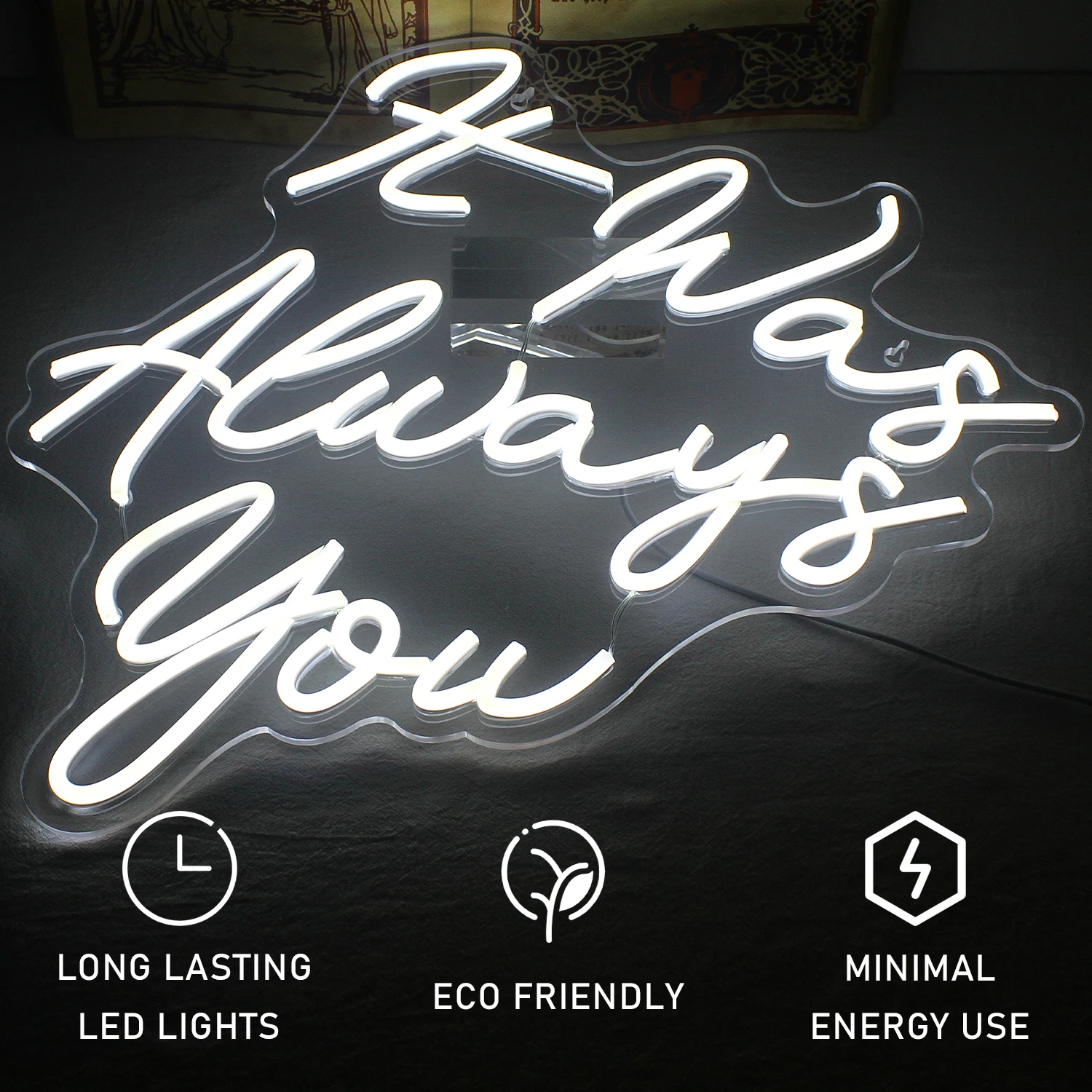 Wanxing It was Always you Neon Sign LED for Bachelorette Party Engagement Birthday Favors, Wedding Gift LED Tube for Wall Decor