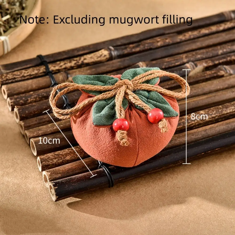 携帯用お香袋 空袋 柿のペンダント付き 巾着ポケット バックミラーペンダント 車用ペンダント 祝福財布