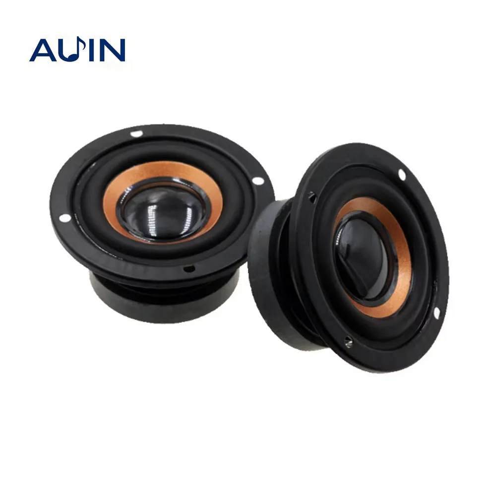 AUIN 2 Pcs/Lot 2.5 Inch Audio 4 Ohm 3W Magnetic Speakers Subwoofer 63mm Round Bass Loudspeaker DIY Amplifier Bluetooth Woofer