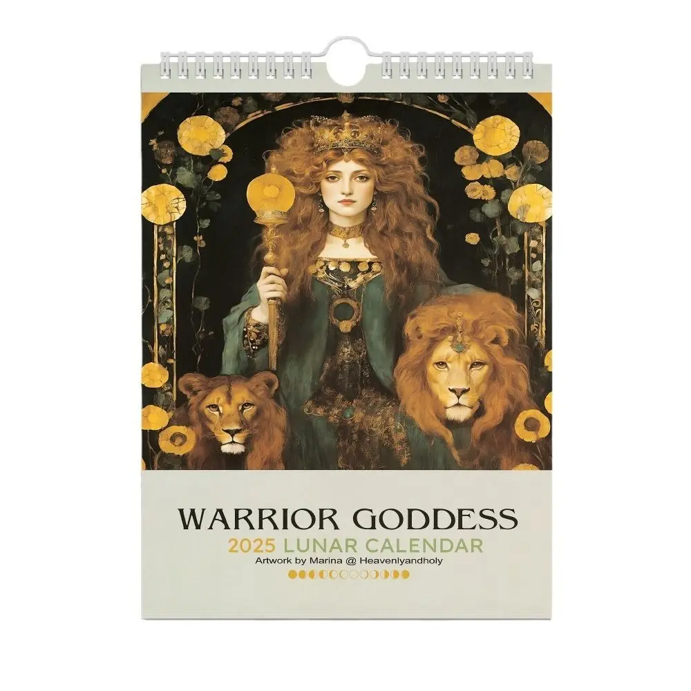 Daily Weekly Monthly Planner 2025 Calendar Hangable Worrior Goddess Wall Calendar Home Ornaments Paper Desktop Calendar Home