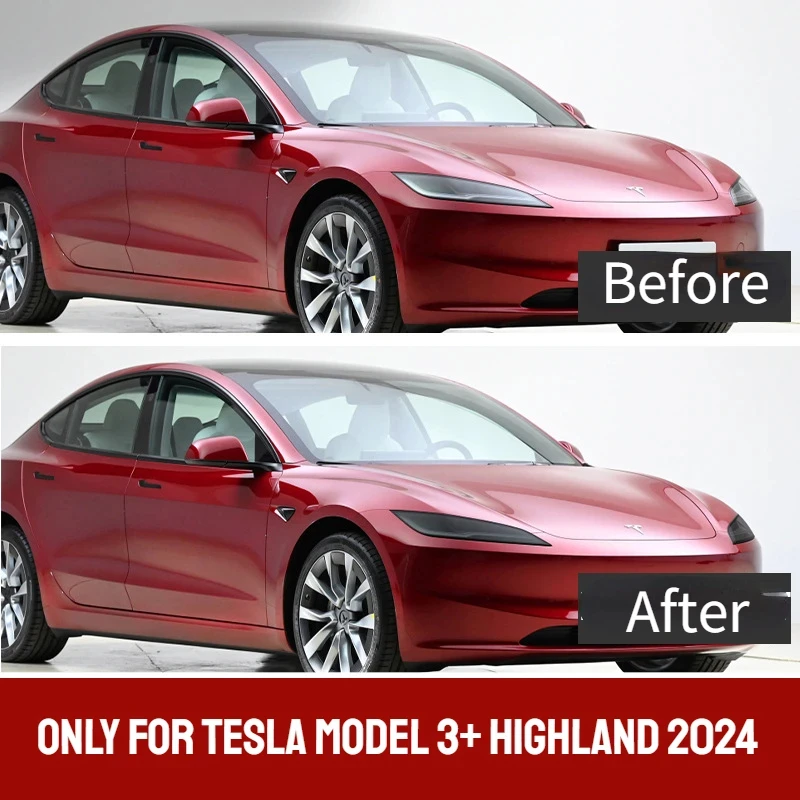 Voorgesneden verfbeschermingsfilm voor Tesla Model 3 Highland 2024 Auto Helder TPU Zwart Koplamp Achteruitkijkspiegel Film Body Sticker