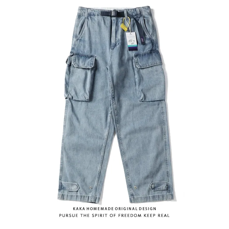 

Джинсы Waed Denim свободного кроя с 3D-эффектом, молодежные, модные, рабочие брюки, прямые штанины, хлопок, классический стиль, без бренда