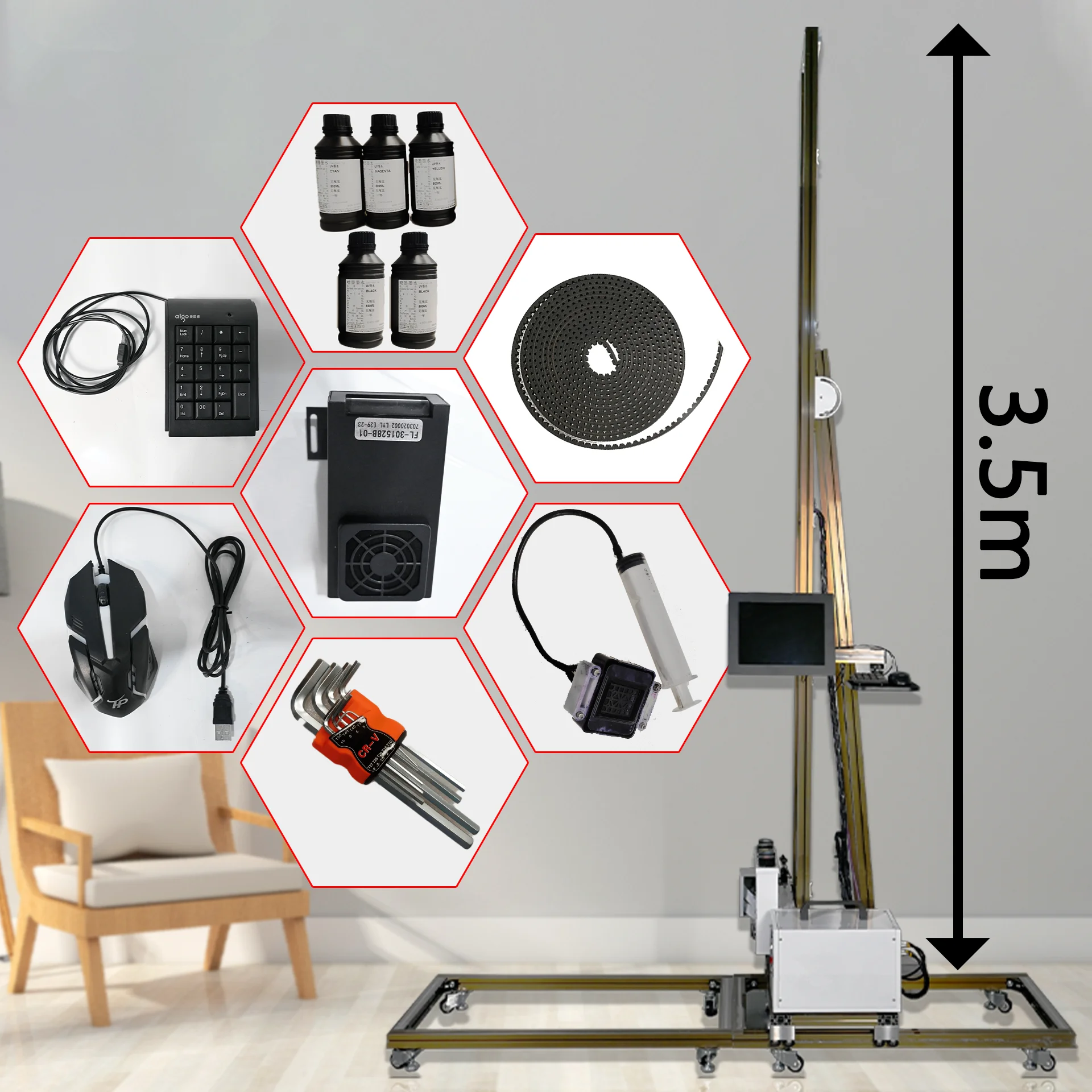 Multiple Applications Wall Decor New 3D UV Vertical Wall Printer for Indoor Outdoor Versatile Service Equipment