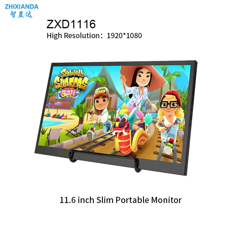 Zhixianda Gaming 11.6 Inch 1920x1080 Portable Monitor For Laptop PC LCD Screen FHD For Smartphone With Type-c HDMI Input