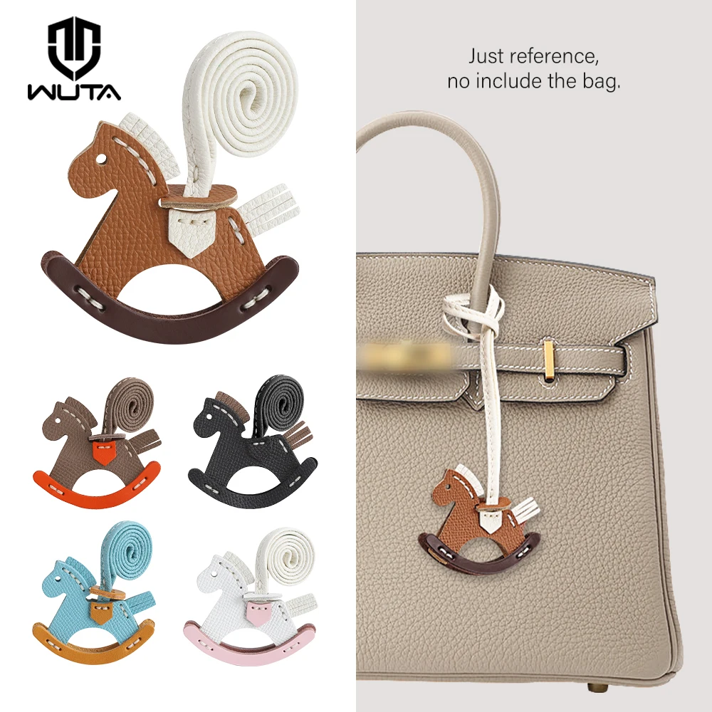 WUTA Leather Charm Bag Charm Luxury Horse Pony Hanging Pendant Cute Animal Ornament Gift Bag Accessories for Hermes Bag Handbag