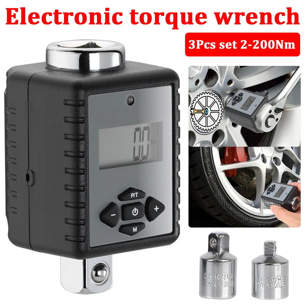 

Digital Torque Wrench 1/2" 2- 200Nm Adjustable Professional Electronic Torque Wrench Bike Car Repair Tool with Digital Display