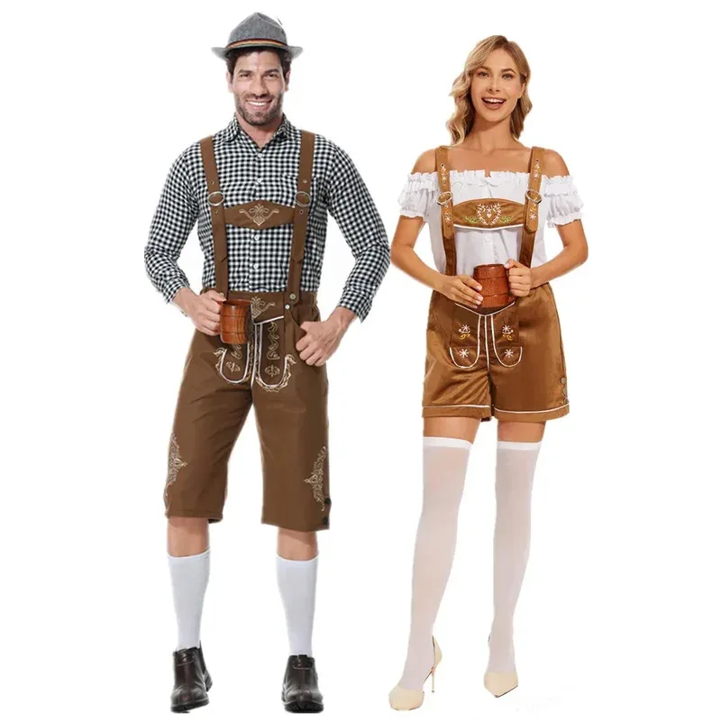 

German Traditional Couples Oktoberfest Costume Parade Tavern Bartender Waitress Outfit Cosplay Carnival Halloween Party Dress
