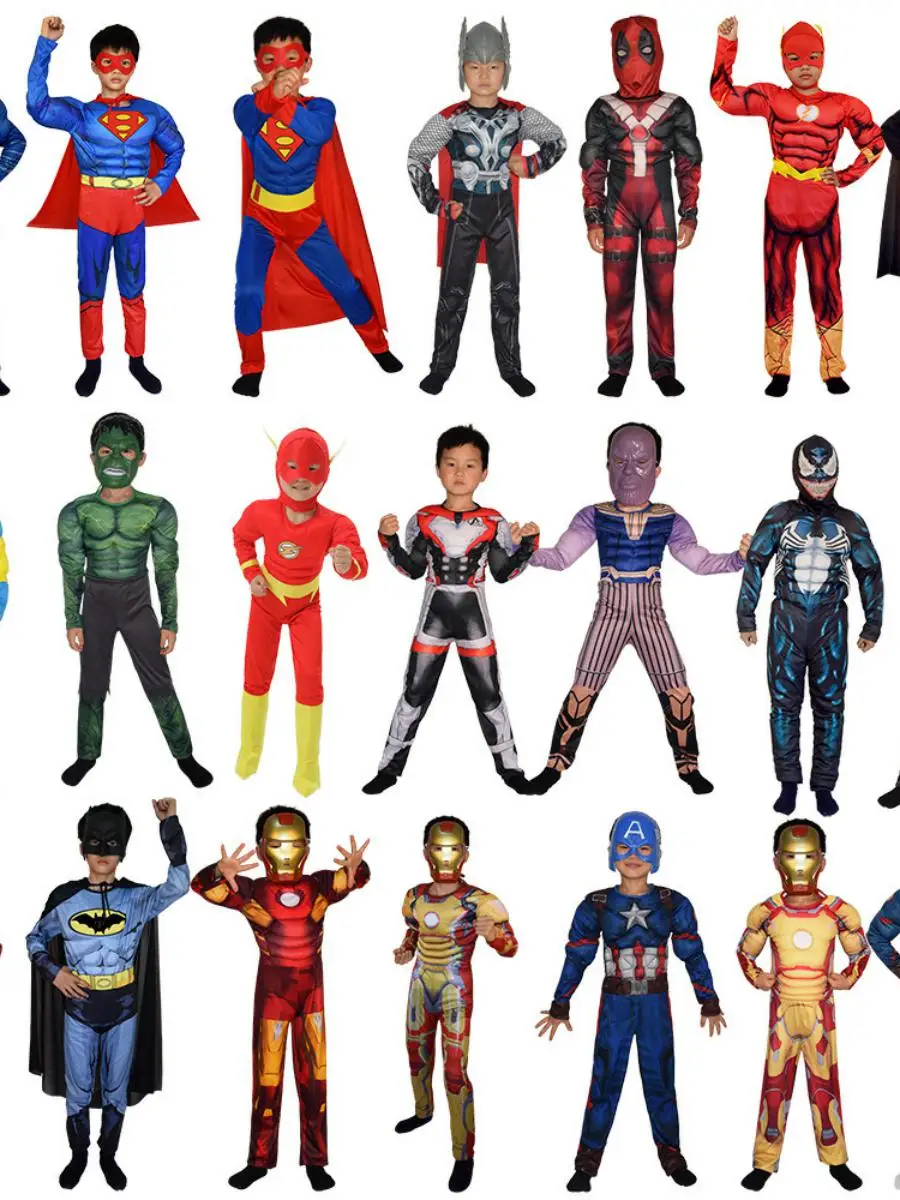 

Костюм капитана на Хэллоуин, детский ролевой костюм для косплея, костюм с мышцами, Железный Маннаен, гигантский цельный костюм из полиэфирной ткани