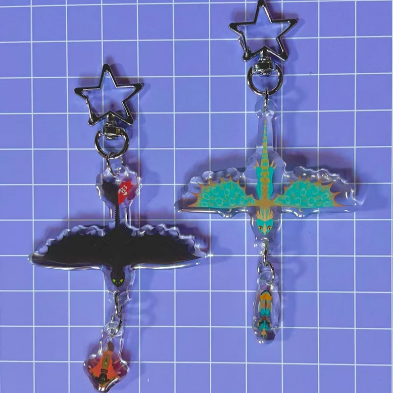 Double Dangler Acrylic Keychain Fashionable And Stylish Key Holder for Organizing And Personalizing Your Keys