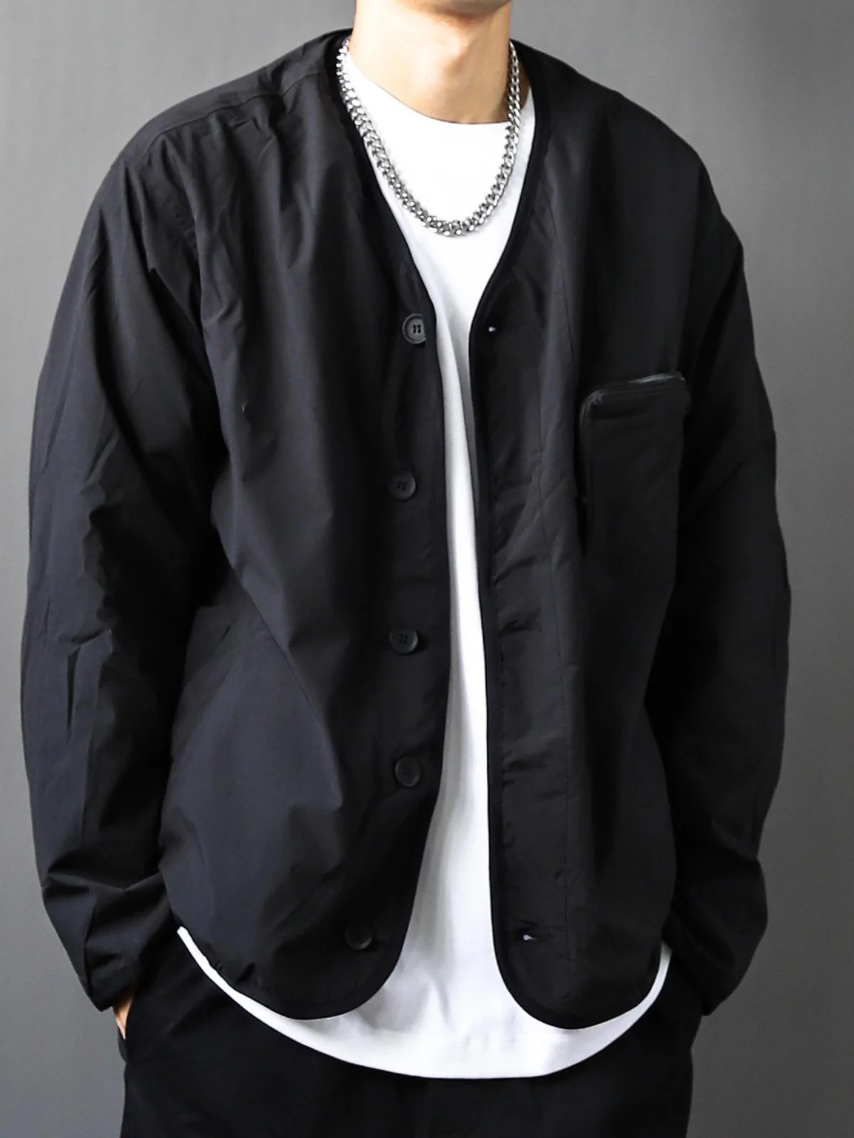 

Retro Japanese Sle Unlined Jaet 2025 Spring Autumn Fce Lined Outdoor Workwear Men's Lightweight Cotton Coat