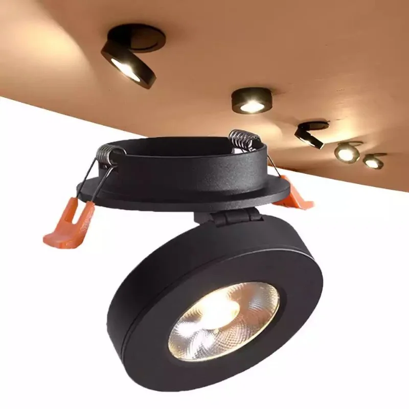 Ceiling Light 7W/10W/15W Foldable Upgrade Dimmable COB LED Downlight Surface Mount LED Indoor Background Spotlight