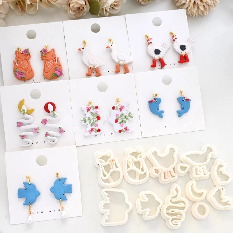 Cute Animal Fox/snake/flying Bird Polymer Clay Mold DIY Earring Pendant Jewelry Polymer Clay Cutter Shape Cutting Ceramic Tool