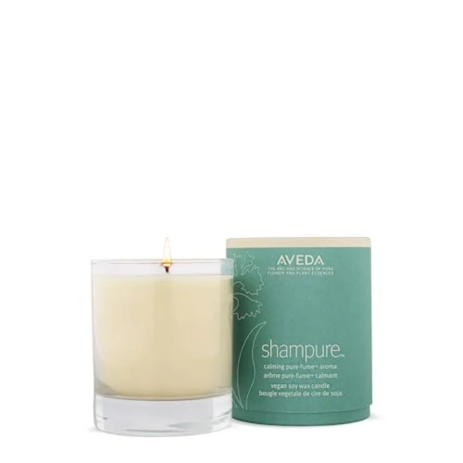 Shampure Vegan Soy Wax Candle Calming Aroma of Certified Organic Lavender, Petitgrain, Ylang Ylang