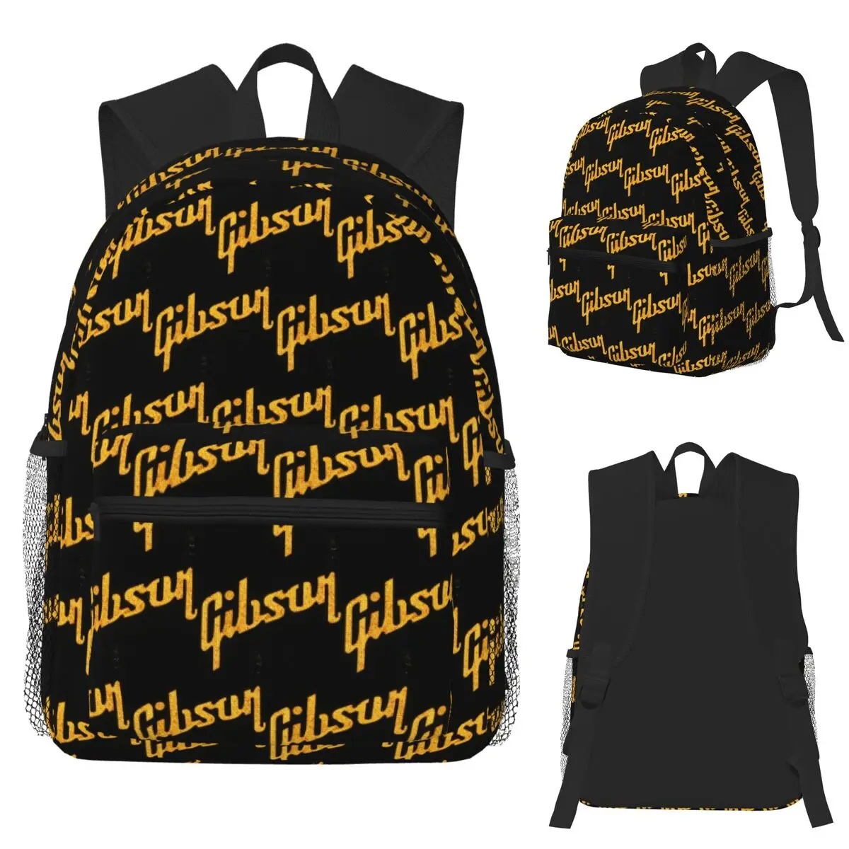 Gibson Music Logo Student Backpack School Bag Hiking Travel Daypack for Men Women Bookbag Shoulder Bags