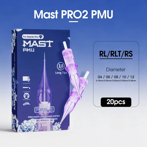Mast Pro2 PMU cartuchos de tatuaje agujas aguja de maquillaje permanente tipos RL/RS/RLT para máquina de tatuaje pluma maquillaje arte corporal tatuaje