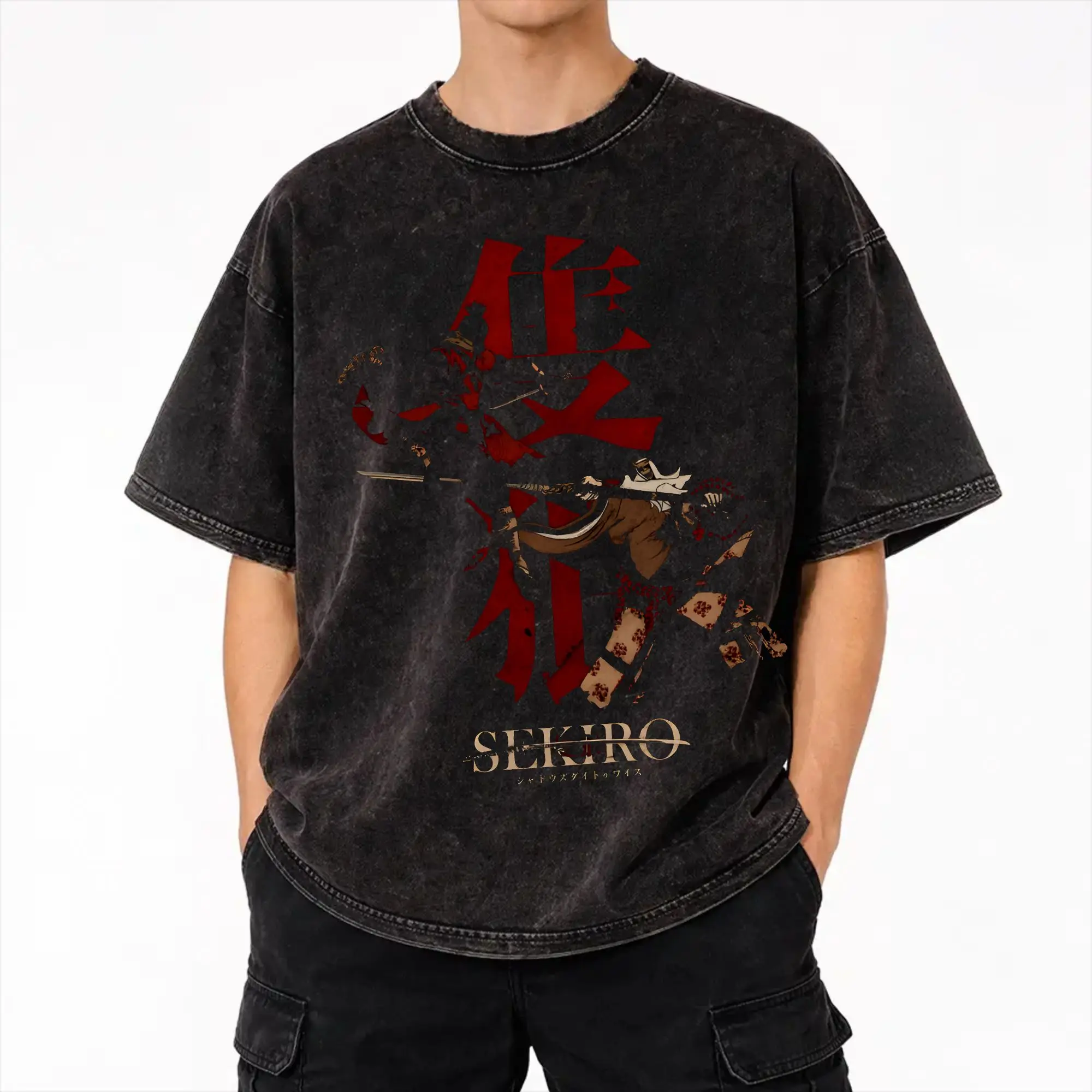 Sekiro: Shadows Die Twice T Shirts Hip Hop Washed Short Sleeve Harajuku T-Shirts  Novelty Men Women Streetwear Summer Tops Tees