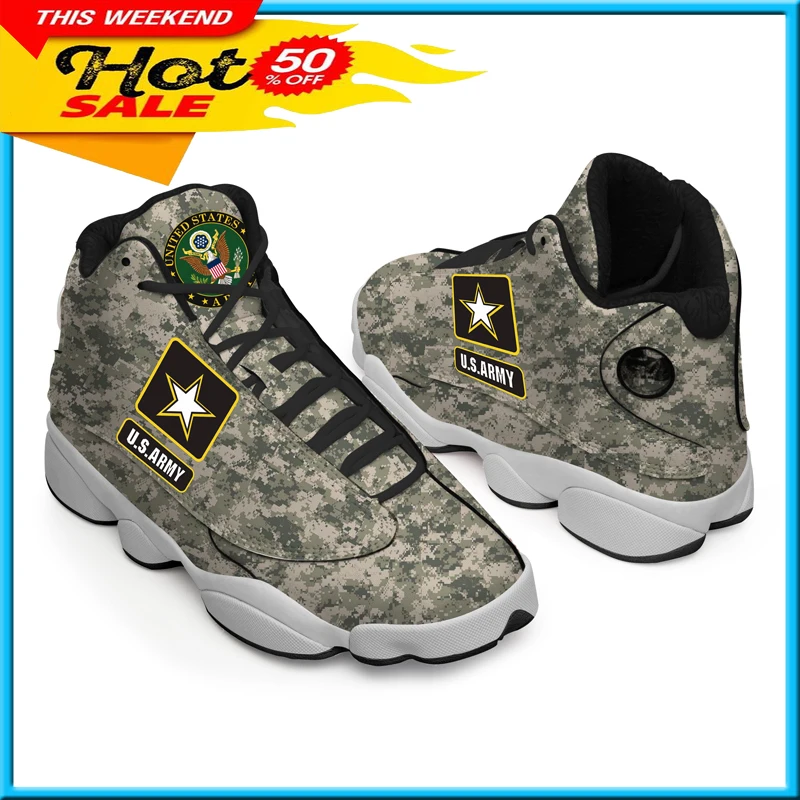 Dropshipping Print On Demand Custom Basketball Sneaker USA United States Military US Army Custom Print POD Shoes