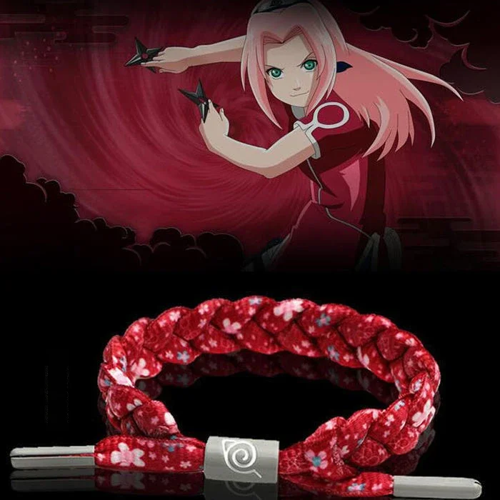 Naruto Anime Bracelet Lovers Rope Cosplay Wristband for Men Women Adjustable Couple Rope Sasuke Hyuga Hinata Weaving Bracelet