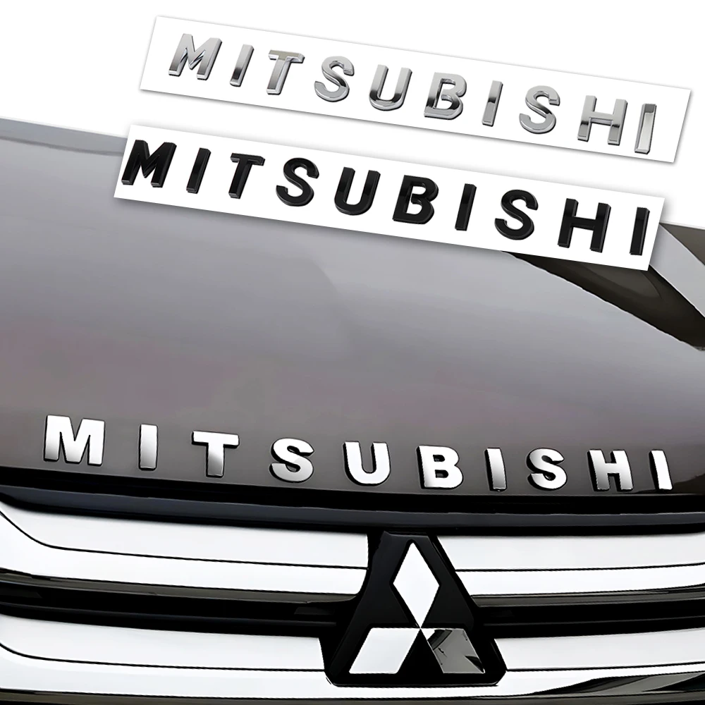 

3D Metal Letters Word Alphabet Emblem Decals Labeling Car Sticker Rear Trunk Logo For Mitsubishi RalliArt ASX Pajero Lancer L200