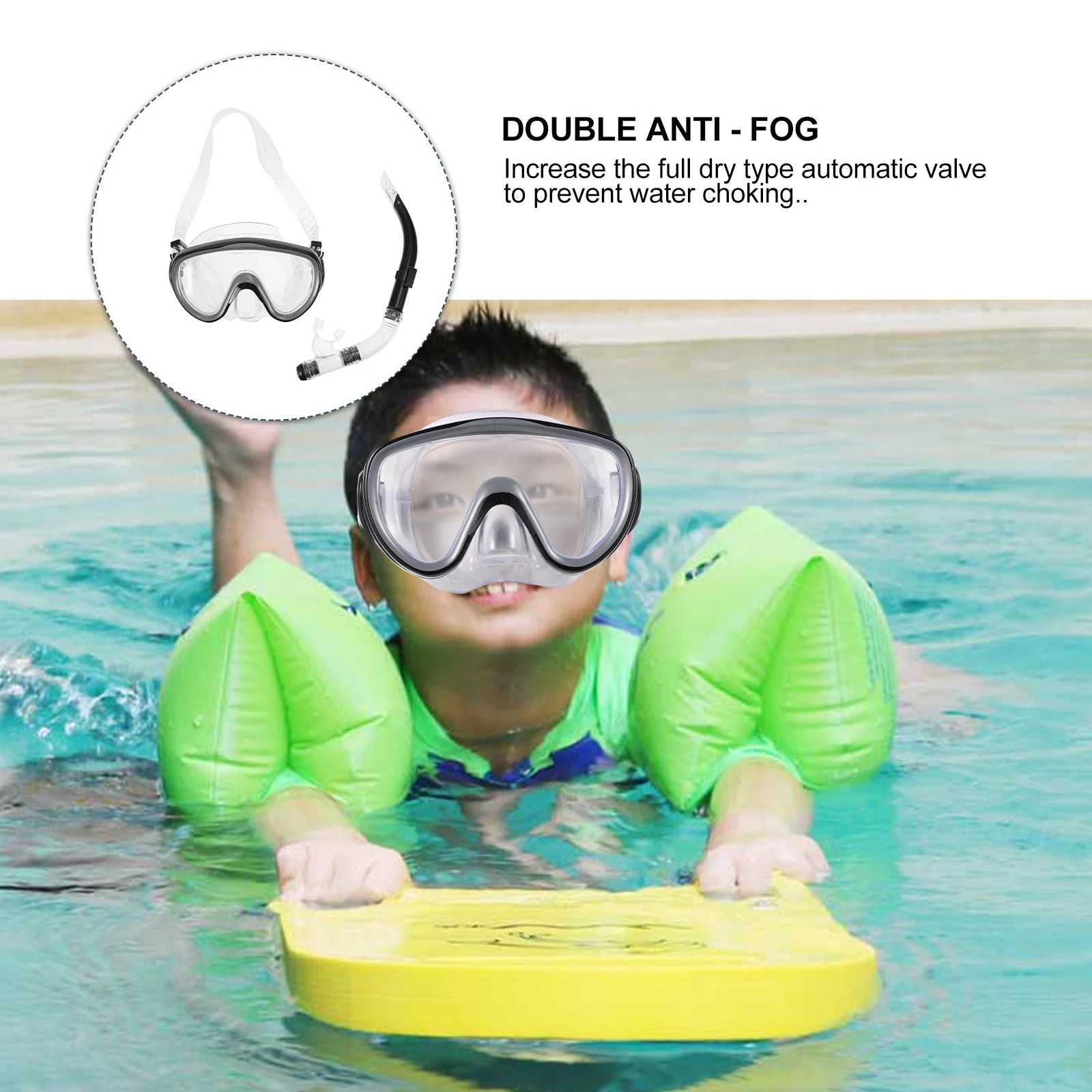 

1 set Snorkeling Mask Set Diving Equipment Anti-Fog Glass Comfortable Silicone Seal Breathable Mouthpiece for Free