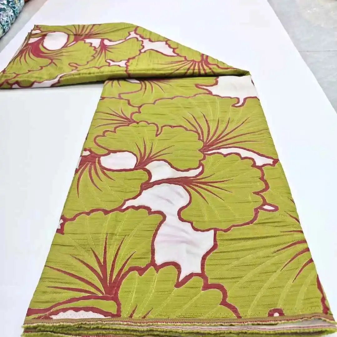 

Luxury African Jacquard Brocade Lace Fabric High Quality French Gilding Lace Fabric For Sew Cloth Diy Party Dress