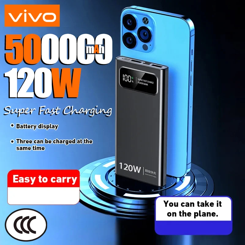 بنك الطاقة Xiaomi 120W شحن سريع للغاية 200000 بطارية خارجية محمولة ذات سعة كبيرة mAh للطاقة المتنقلة لهاتف آيفون الجديد