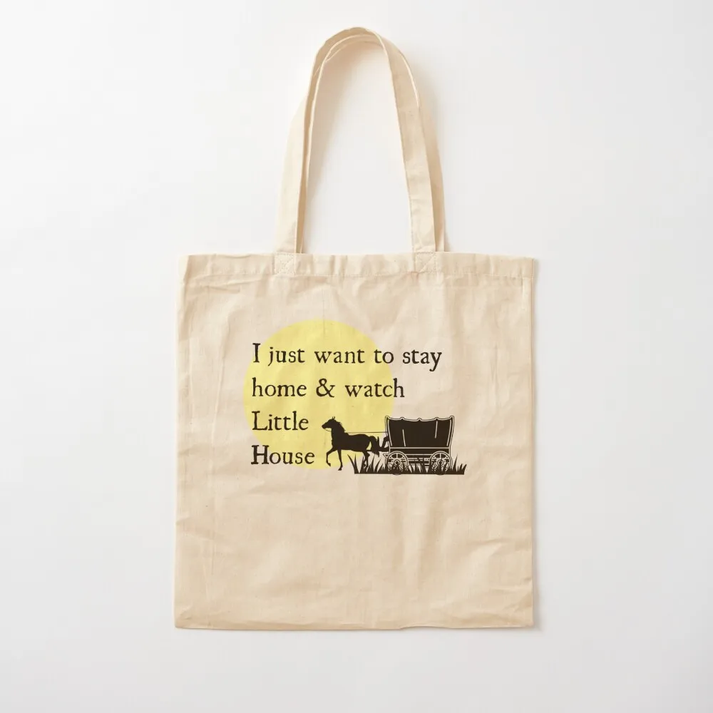 

Stay Home & Watch Little House Tote Bag canvas tote Women's shopper Canvas Tote Bag