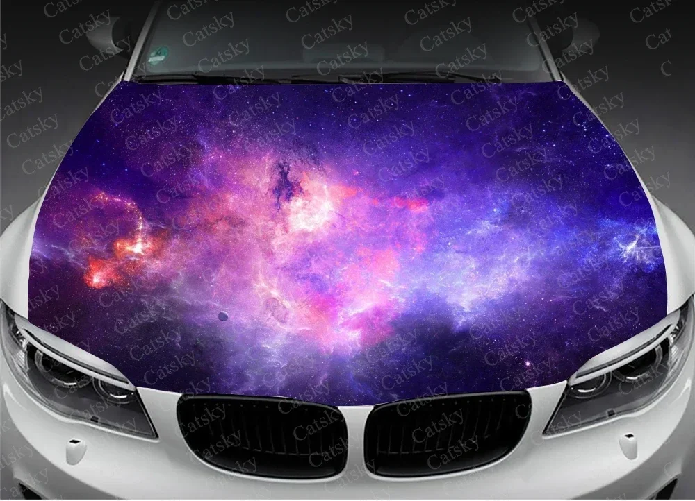 Abstract Blue Galaxy Car Hood Vinyl Stickers Wrap Vinyl Film Engine Cover Decals Sticker Car Auto Accessories Decoration