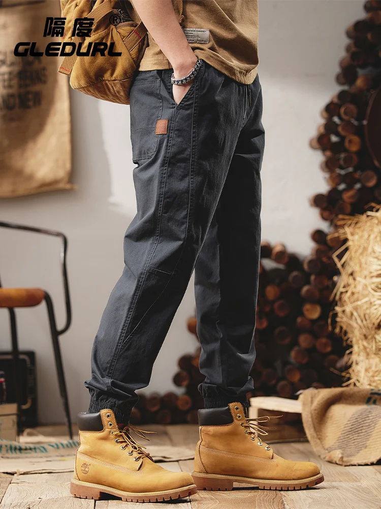 

American Retro Straight Leg Casual Pants Men's Spring New Faion Brand Men's Cuffed Tapered Workwear Trousers Loose Fit Summ...