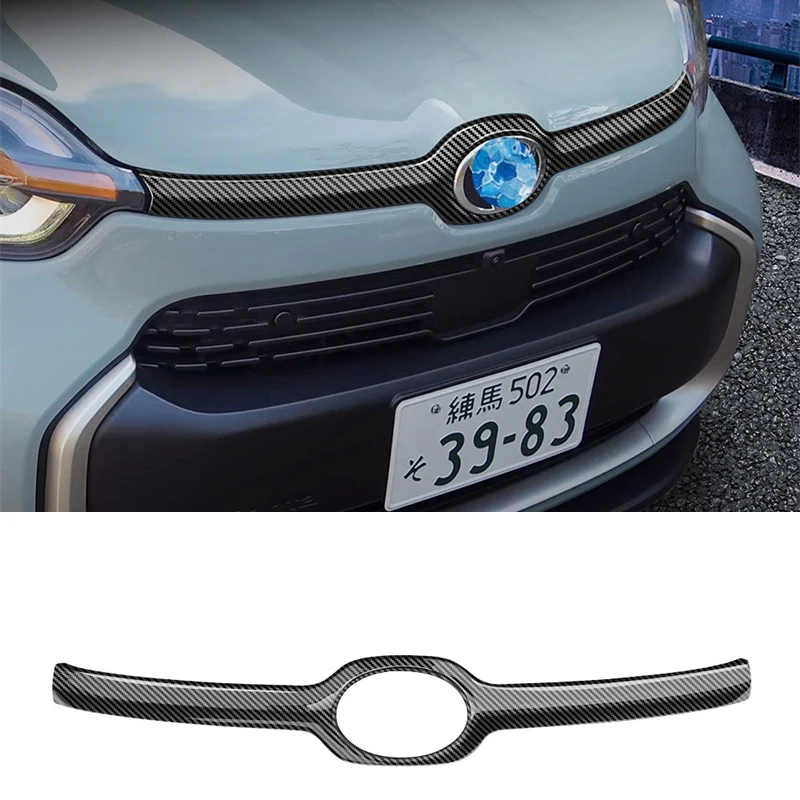 For 2022 Toyota SIENTA Car Hood Trim Strip ABS Carbon Fiber Refit Decoration Accessories Body Kit