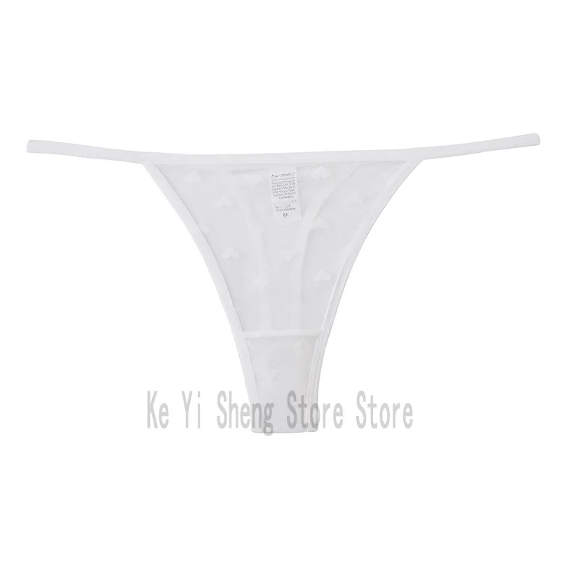 1PCS of women's thong, low-waist, transparent, sexy heart-shaped, breathable and seamless underwear for women image 4