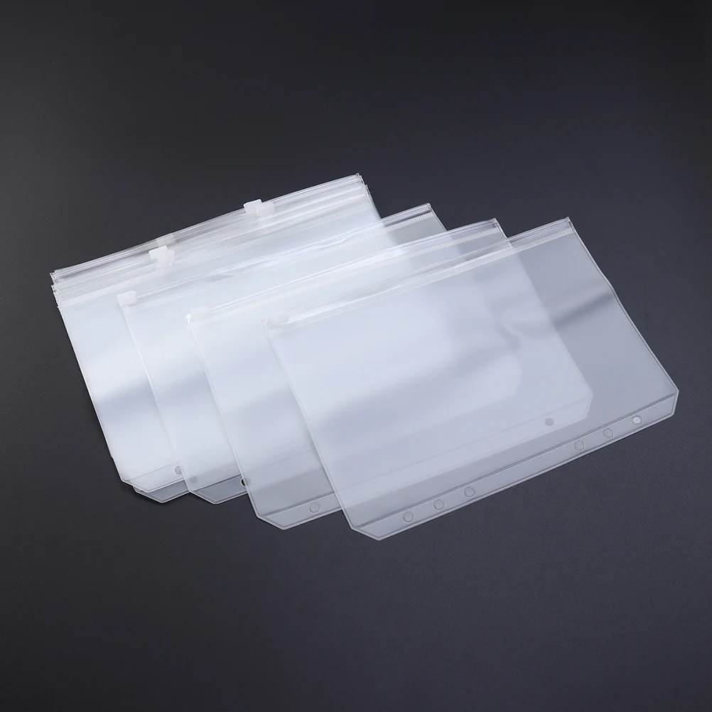 

30pcs Transparent Organizer For Cards Coins Cosmetics Documents Smooth Easy Clean Surface Travel Study Office Use A5 Zipper