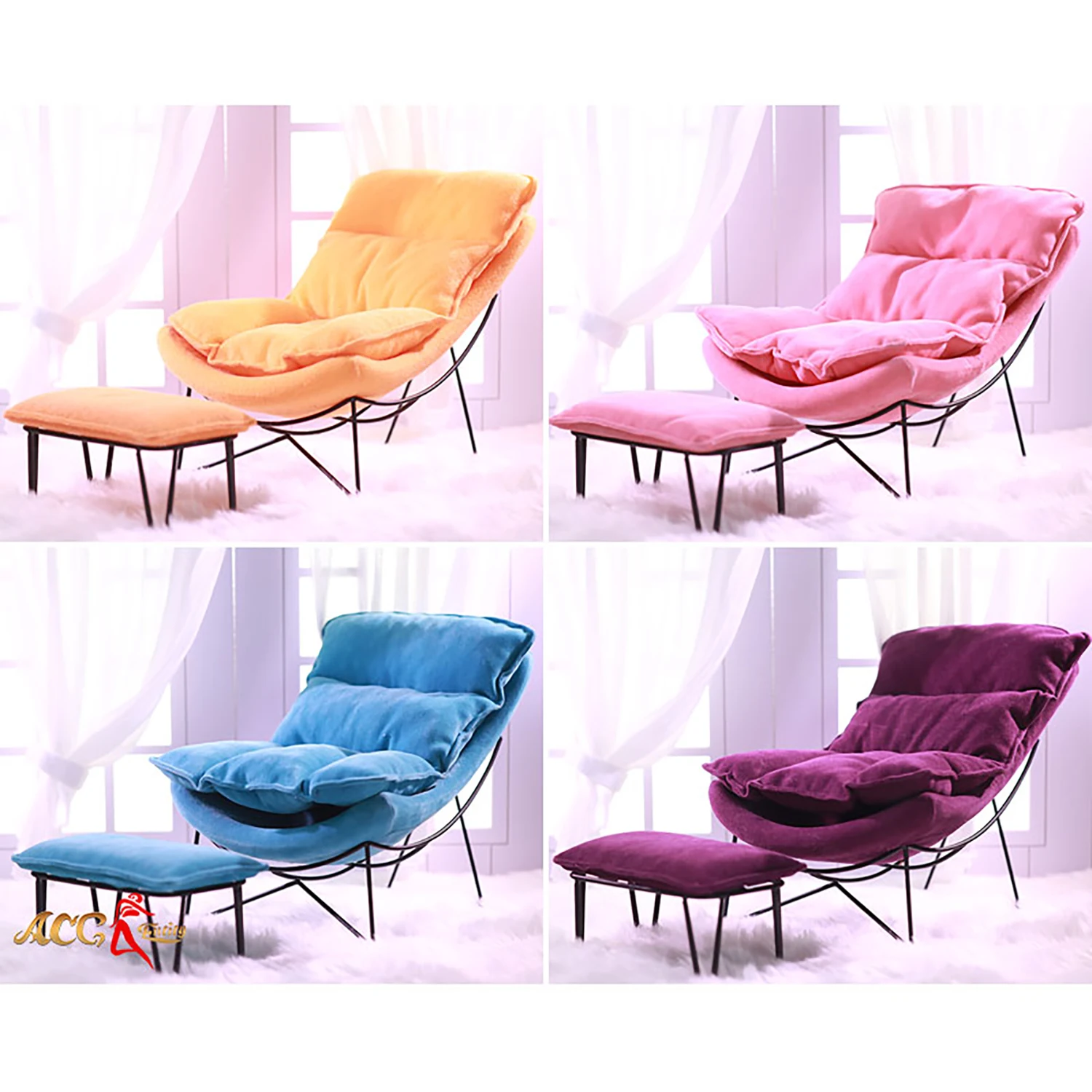 

1/6 Lazy Sofa Single Reclining Chair Model Figure Furniture Accessory