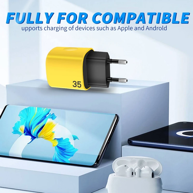 PD USB 35W 2-Port Quick Charge 3.0 tragbares Wandladegerät mit schneller Ladefunktion für iPhone 15, Samsung, Huawei, Xiaomi – Detail 6