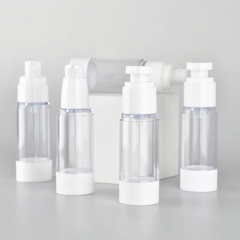 

15/30/50ML Lotion Spray Bottle Transparent Vacuum Dispensing Container Refillable Airless Lotion Sample Cosmetic Skin Care Tools