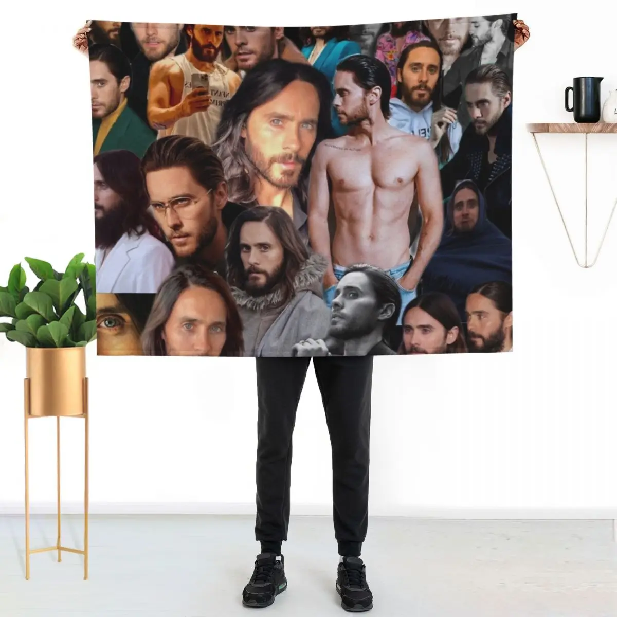 jared leto photo collage Throw Blanket For Sofa Thin for babies Sofa Quilt Tourist Luxury Blankets