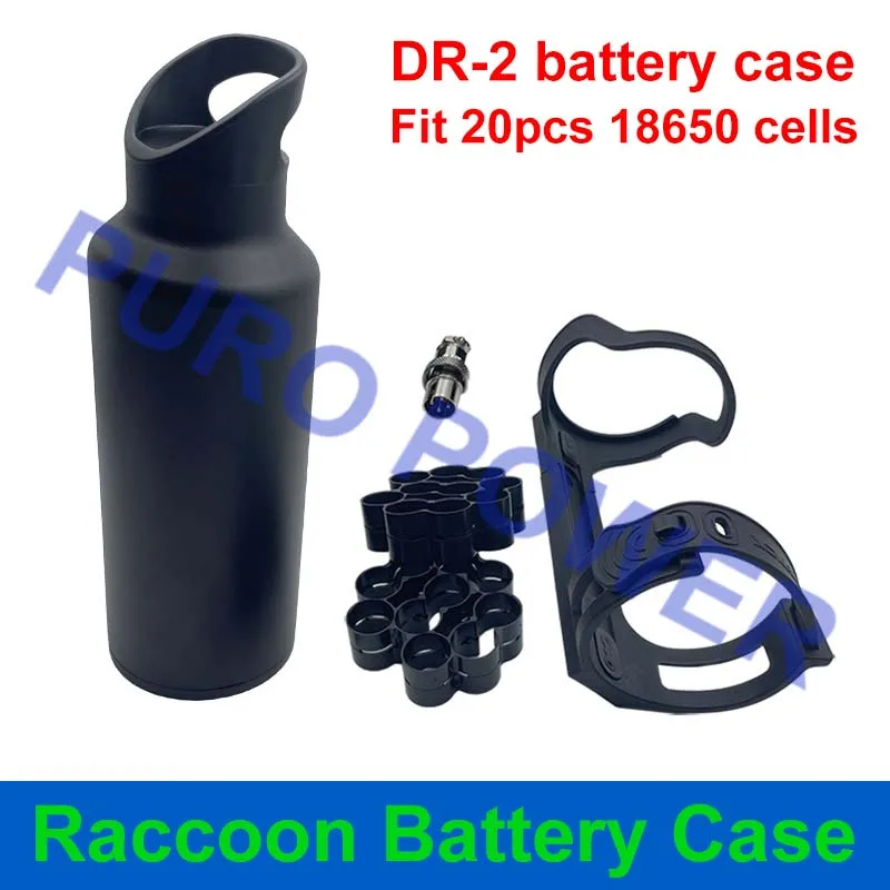 

Raccoon DR-2 Battery Case Bottle Style DR2 Empty Box 36V 10S 20A BMS 10S2P Nickel Strip Fit 20PCS 18650 Cells for DIY Battery