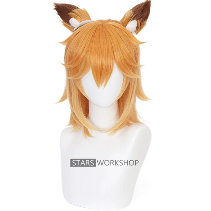 Anime The Helpful Fox Senko San Sewayaki Kitsune No Senko-San Cosplay Wig Ears Heat Resistant Hair For Christmas Halloween