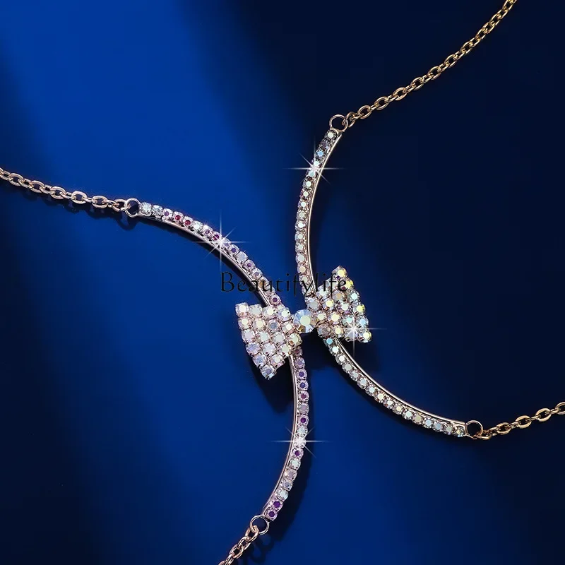 

Ladies Body Jewelry Sexy Rhinestone Bow Chain