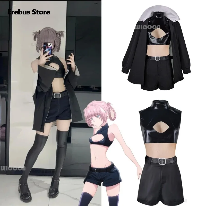 az15Anime CALL OF THE NIGHT Unisex Cool Cloak Jacket Denture Wig Loli Maid Halloween Suit Nanakusa Nazuna Cosplay Costume Adult