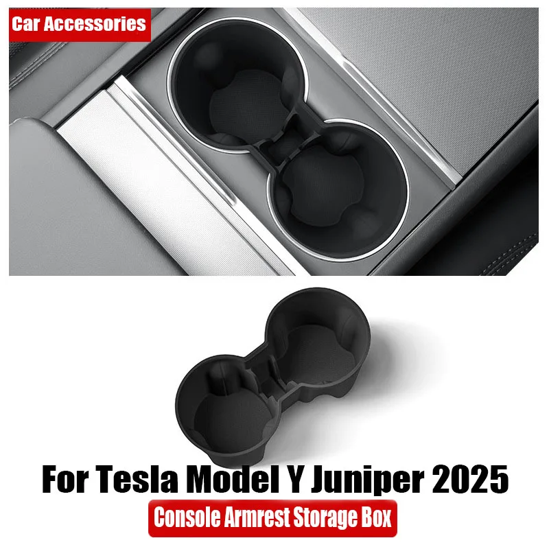 

For Tesla Model Y/YL Juniper 2025 Silicone Rear Drink Holder Center Control Water Cup Beverage Storage Rack Interior Accessories