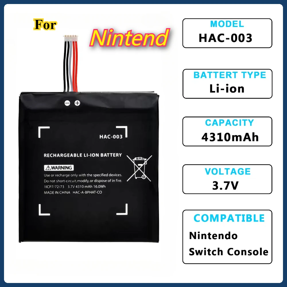 

HAC-003 Switch Console Battery 4310mAh 3.7V for Nintend Nitendo Switch Console HAC-001 HAC-A-BPHAT-C0, HAC-S-JP/EU-C0