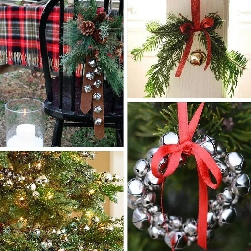 Christmas Decoration Bells Iron Loose Beads Small for Festival Party Decoration Christmas Tree Decoration DIY Crafts Accessories