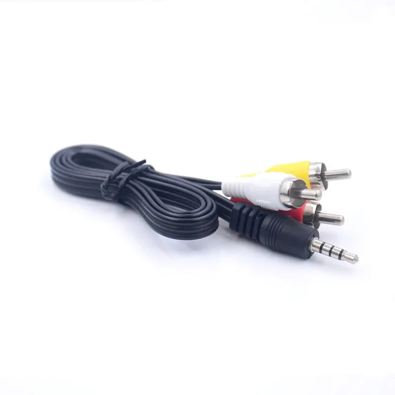 65cm 1m 1.5m 3.5mm Jack Plug Male ke 3 adaptor RCA kualitas tinggi 3.5 ke RCA Male Audio Video AV kabel kawat