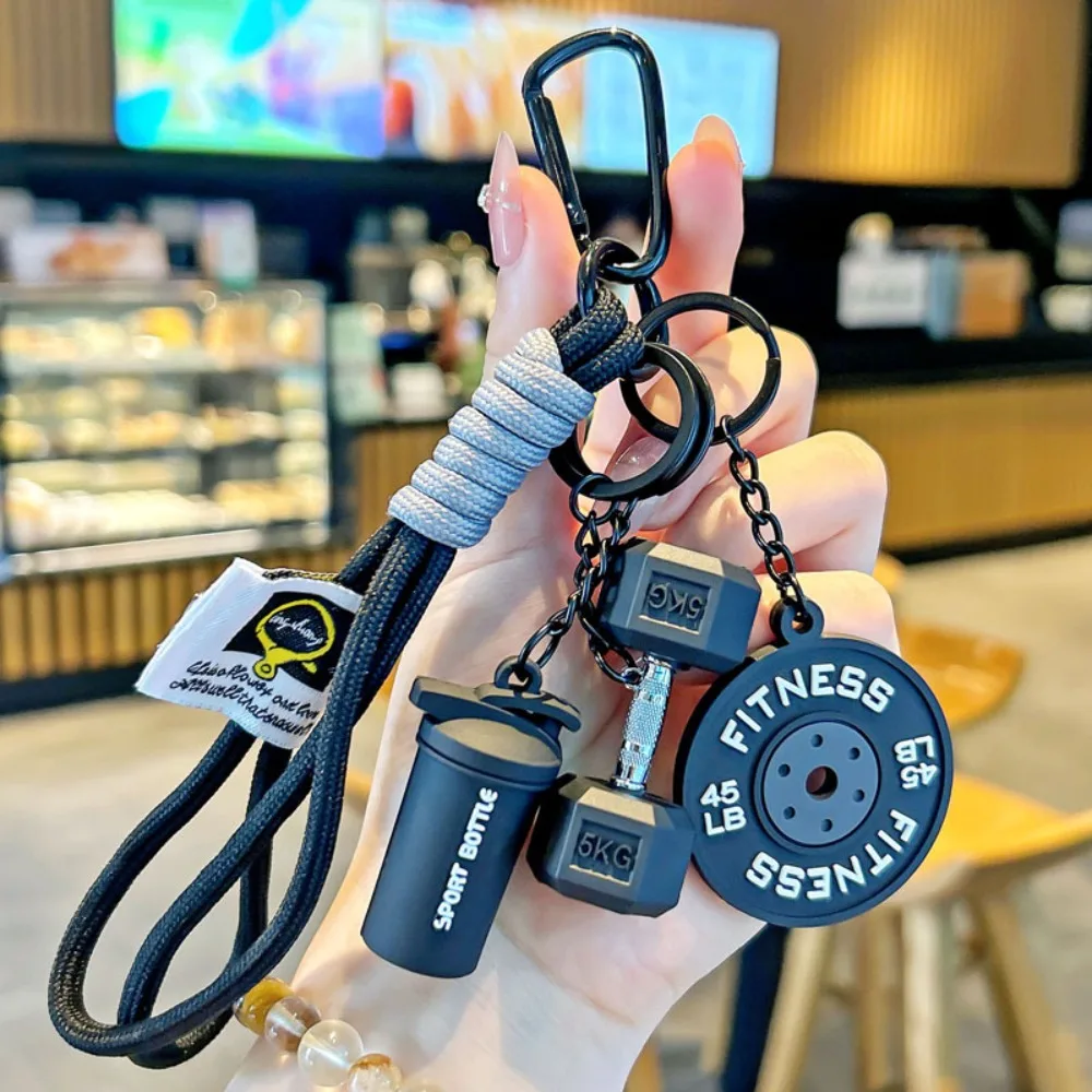 Dopamine Barbell Plates Keychain Kettlebell INS Simulation Dumbbells Keyring Detachable Creative Fitness Series Pendant Friends