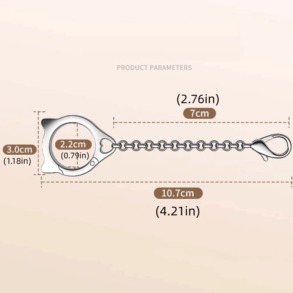 Cat Head Mobile Phone Hanging Rope Ring Buckle Metal Chain Cell Phone Strap Pendant Sturdy Mobile Phone Lanyard