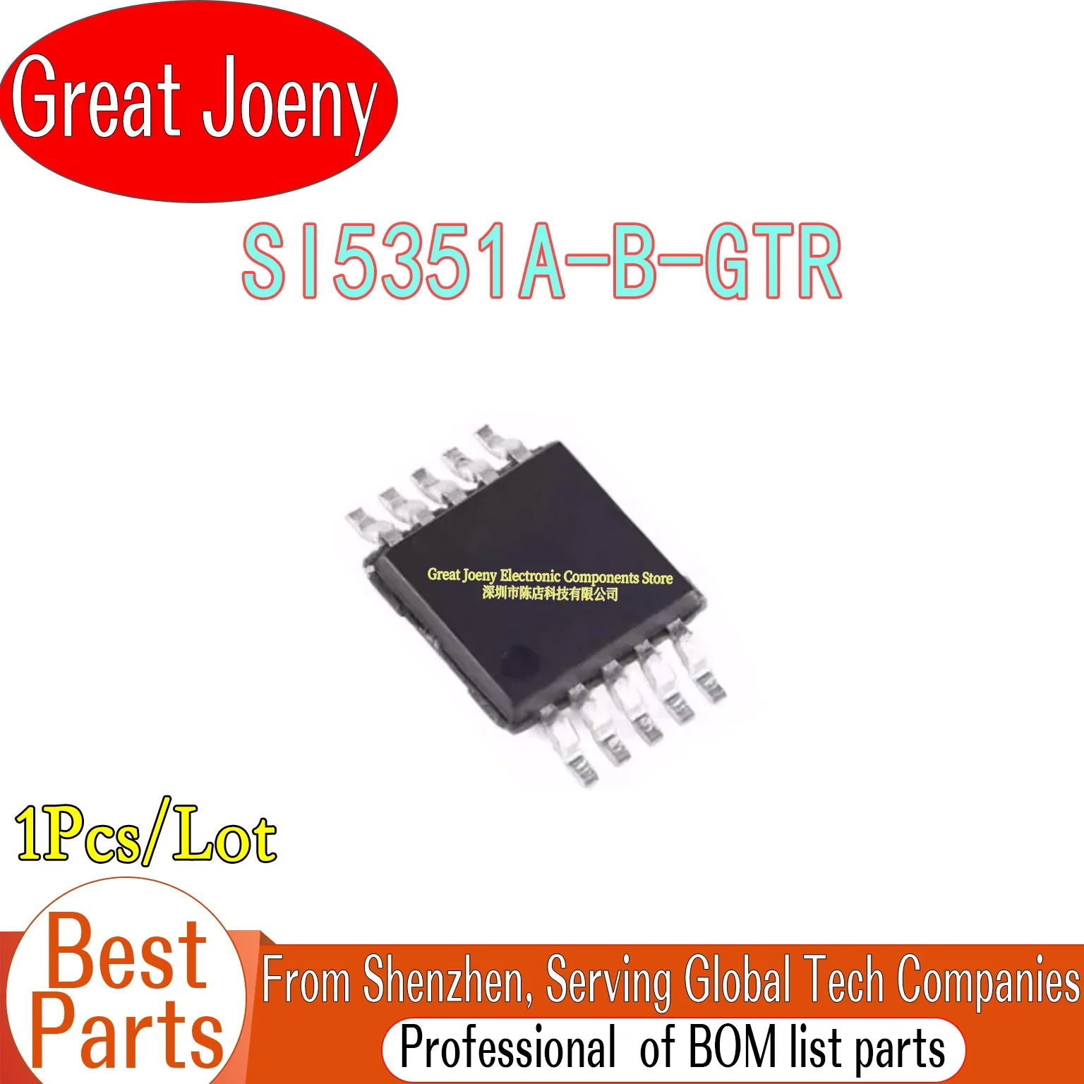 100% New Original 5351 SI5351A-B-GTR SI5351A IC Chipset MSOP-10 Bulk Best Price