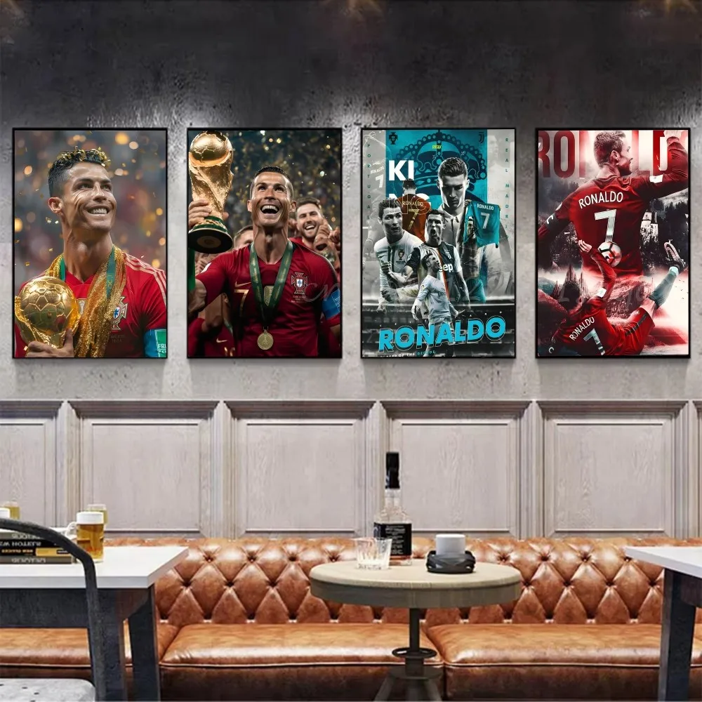 Affiche auto-adhésive c-cristiano r-rondo CR7, 1 pièce, autocollant en papier imperméable, décoration murale pour café, Bar, salle