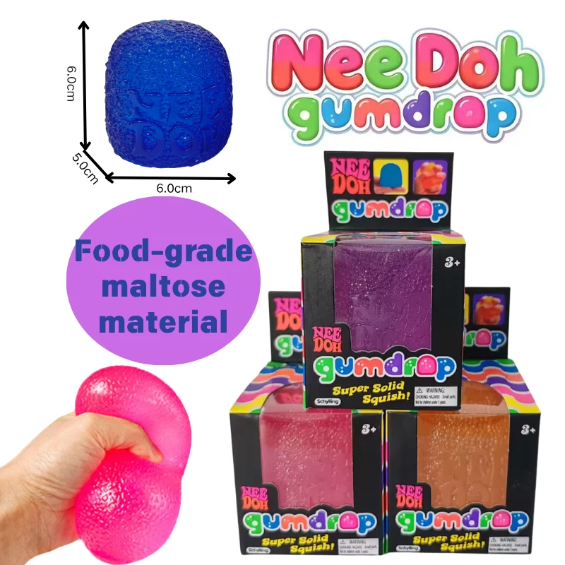 Heißer Schylling Nee Doh Gumdrop Weicher Sensorischer Fidget-Spielzeug Sammler-Stressbälle Sortierte Farben 1er-Pack Quetschspielzeug Blindbox