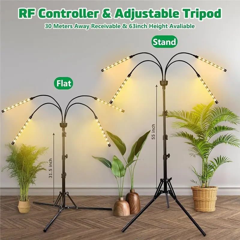 AWAH Remote-Control LED Grow Light With Tripod Stand, Full Spectrum, Timer Functionality For Indoor Plant Lamps